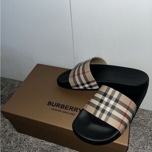 Burberry men Checkered Black and Tan Sandals